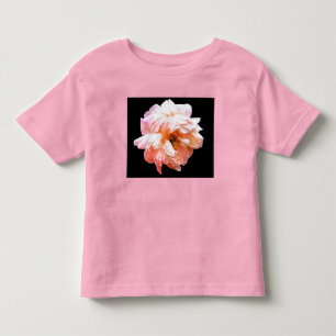 Camiseta De Bebé Peach Peony pálido sobre negro