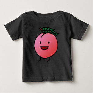 Camiseta De Bebé Peach Pink Happy Sonriente Design Bro