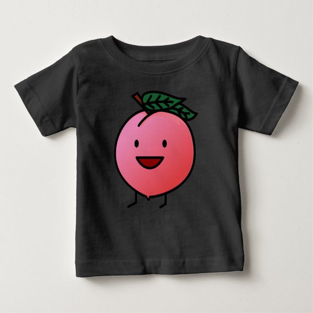 Camiseta De Bebé Peach Pink Happy Sonriente Design Bro (Anverso)