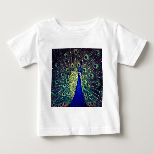 Camiseta De Bebé Peacock azul cobalto (Anverso)