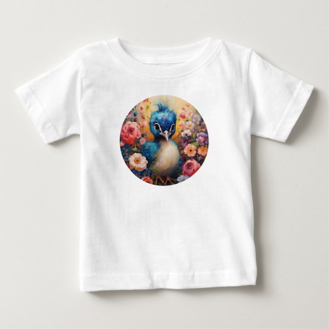 Camiseta De Bebé Peacock de bebé lindo (Anverso)