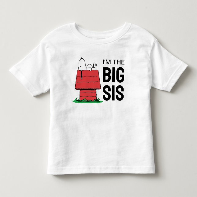 Camiseta De Bebé Peanus Snoopy Dog House | Soy la Gran Hermana (Anverso)