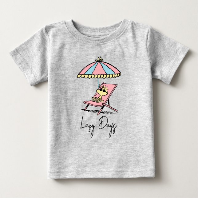 Camiseta De Bebé PEANUTS | Relajación de bosques en la playa (Anverso)