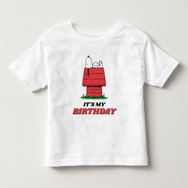 Camiseta De Bebé Peanuts Snoopy Dog House Birthday Toddler T-shirt (Anverso)