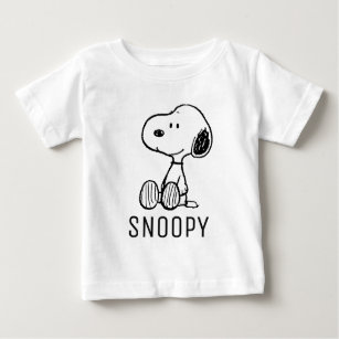 Camiseta De Bebé PEANUTS   Snoopy on Black White Comics