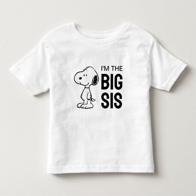 Camiseta De Bebé Peanuts Snoopy | Soy la hermana mayor (Anverso)