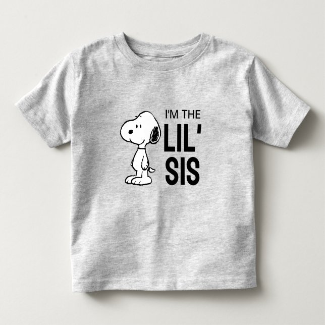 Camiseta De Bebé Peanuts Snoopy | Soy la Hermana Menor (Anverso)
