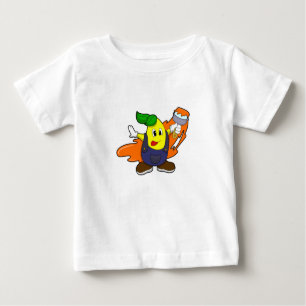 Camiseta De Bebé Pear como pintador con pincel de pintura