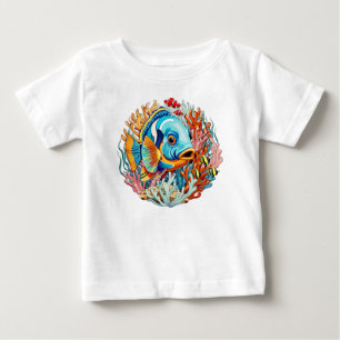 Camiseta De Bebé Peces Tropicales Colores Verano Vibraciones