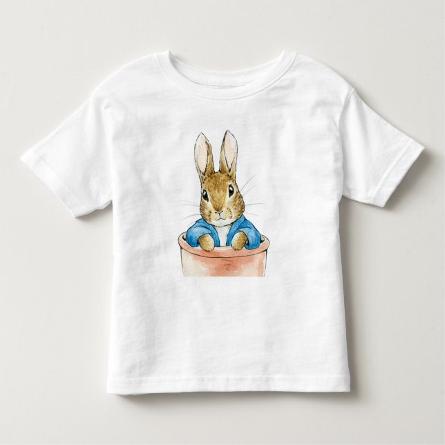 Camiseta De Bebé Pedro el conejo sentado en una olla (Anverso)
