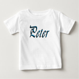 Camiseta De Bebé "Pedro" Números Azules Nombre Pedro,