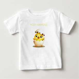 Camiseta De Bebé Peep Happens" Cute Chick Baby T-Shirt