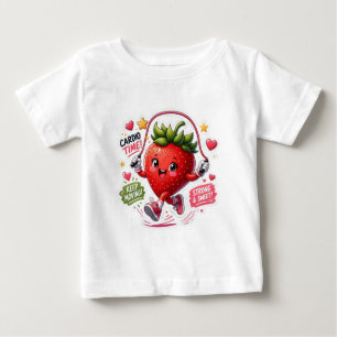 Camiseta De Bebé Pegatina de fitness de saltar la cuerda de fresa K