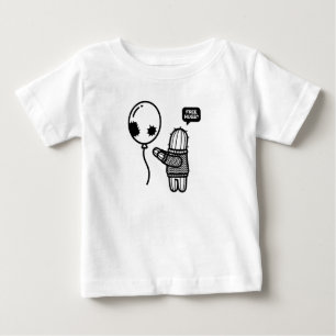 Camiseta De Bebé Pegatina de globo abrazando cactus minimalista div