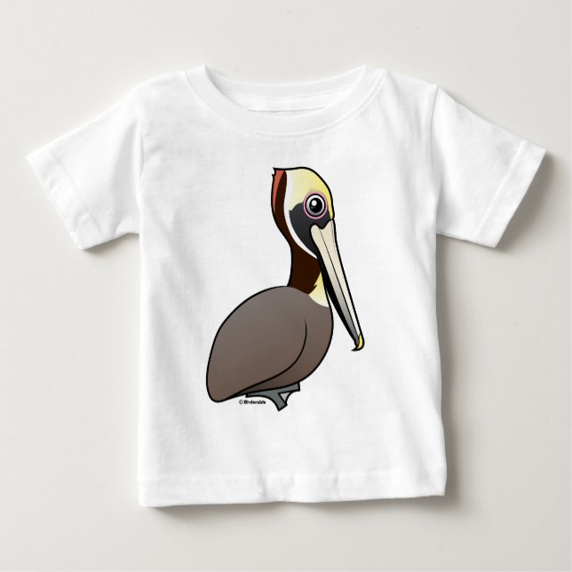 Camiseta De Bebé Pelícano de Birdorable Brown (Anverso)
