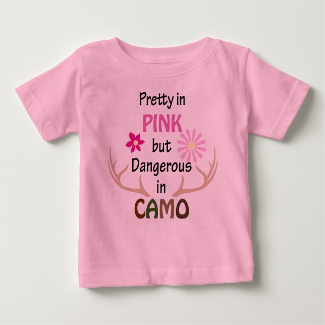 Camiseta De Bebé Peligroso en Camo (Anverso)