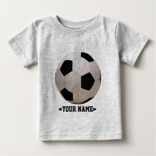 Camiseta De Bebé Pelota de fútbol blanca y negra