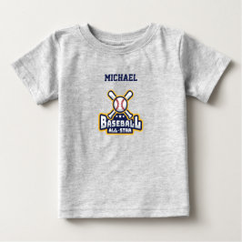 Camiseta De Bebé Pelota y bate de béisbol personalizados para estre