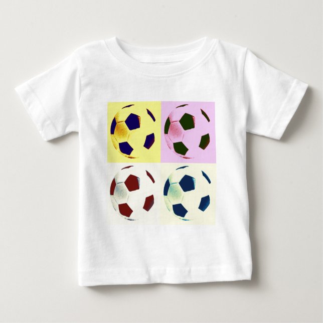 Camiseta De Bebé Pelotas de fútbol de arte pop (Anverso)