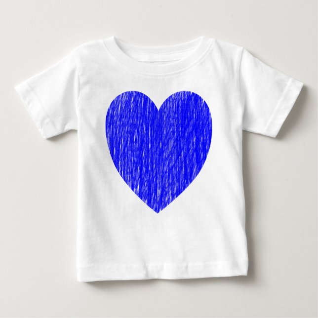 Camiseta De Bebé Pencillado en - Azul (Anverso)