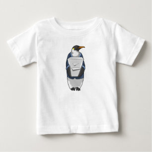 Camiseta De Bebé Penguin como secretario con pila de papel