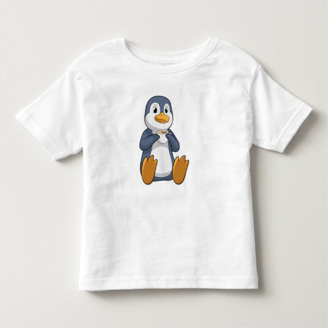 Camiseta De Bebé Penguin con Copa de Café (Anverso)