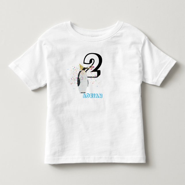 Camiseta De Bebé Penguin de fiesta - Cumpleaños de Animales para Ni (Anverso)