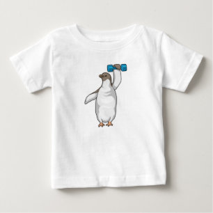 Camiseta De Bebé Penguin Fitness Dumbbell