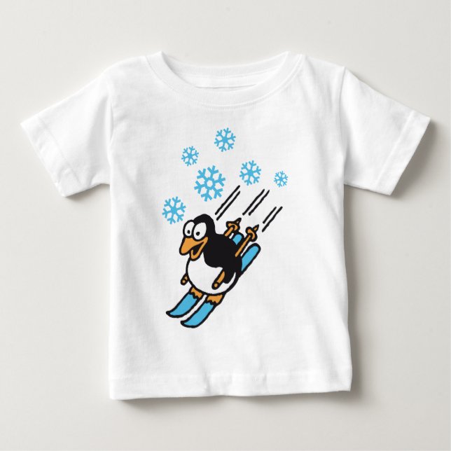 Camiseta De Bebé penguin ski (Anverso)