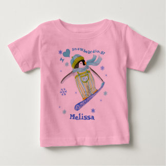 Camiseta De Bebé Penguins at Play, Snowboarding, Infant T-shirt