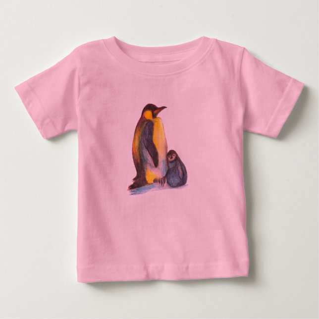Camiseta De Bebé Penguins Baby Tutu Bodysuit, Rosa (Anverso)