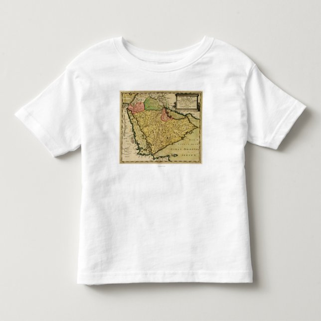 Camiseta De Bebé Península árabe del mapa de Oriente Medio (Anverso)