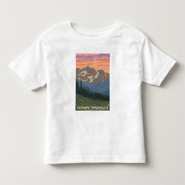 Camiseta De Bebé Península olímpica, flores de WashingtonSpring (Anverso)