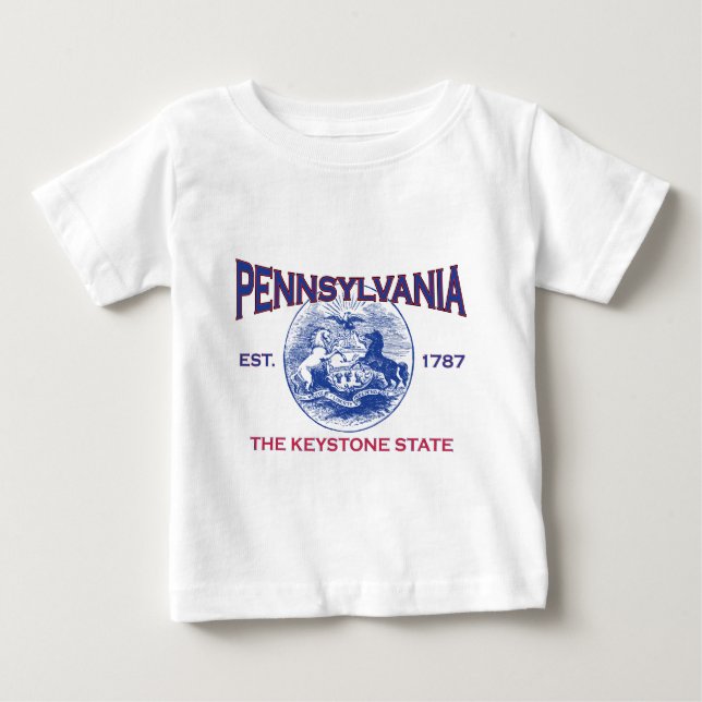 Camiseta De Bebé PENNSYLVANIA El Estado de la Piedra Angular (Anverso)