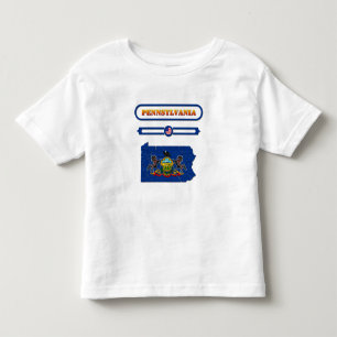 CAMISETA DE BEBÉ PENNSYLVANIA, MAPA DE PENNSYLVANIA. SAMER BRASIL