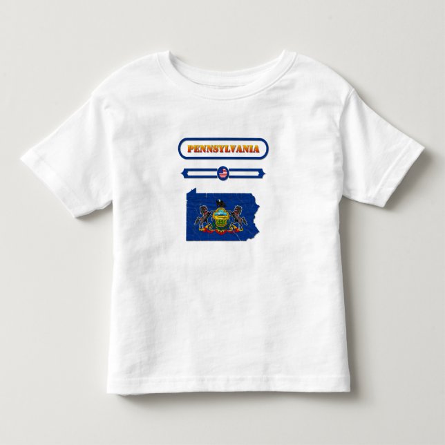 CAMISETA DE BEBÉ PENNSYLVANIA, MAPA DE PENNSYLVANIA. SAMER BRASIL (Anverso)