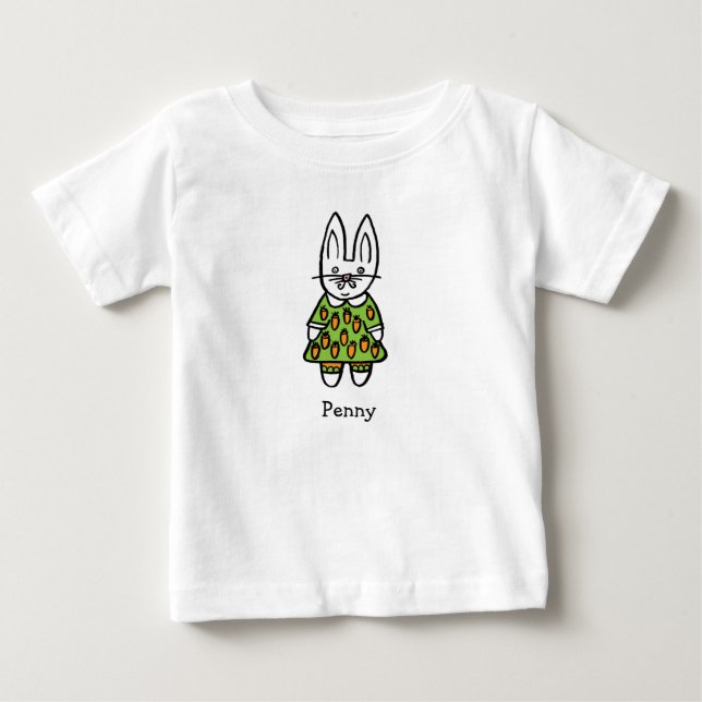 Camiseta De Bebé Penny el conejo personalizado (Anverso)