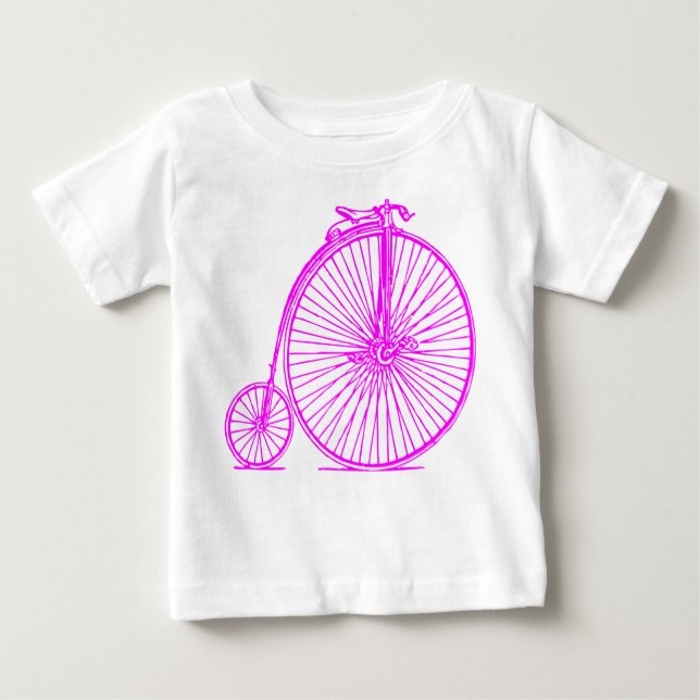 Camiseta De Bebé Penny Farthing - Magenta (Anverso)