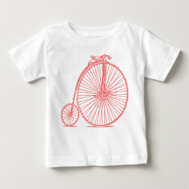 Camiseta De Bebé Penny Farthing - Rosa tropical (Anverso)