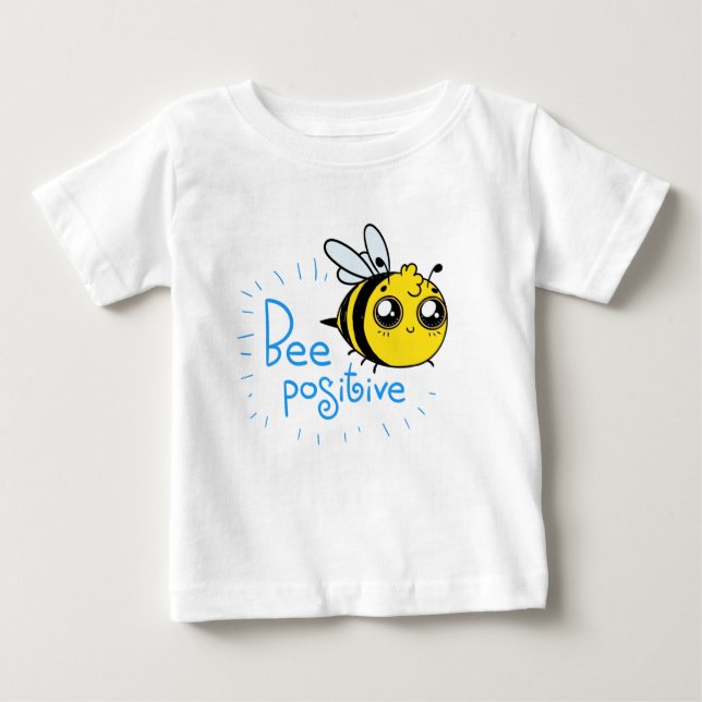 Camiseta De Bebé Pensamiento positivo de abeja positiva (Anverso)