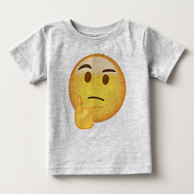 Camiseta De Bebé Pensar en la Emoji facial (Anverso)