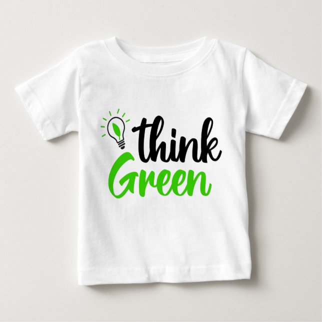 Camiseta De Bebé pensar en verde (Anverso)