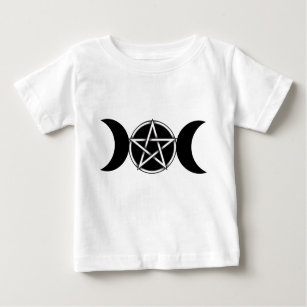 Camiseta De Bebé Pentáculo Pentagram Wiccan, diosa de la luna tripl