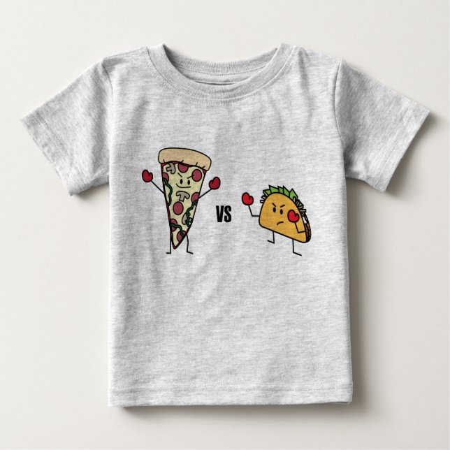 Camiseta De Bebé Pepperoni Pizza VS Taco: Mexican versus Italian (Anverso)