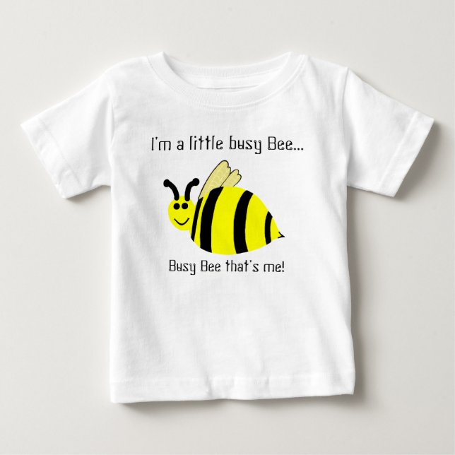 Camiseta De Bebé Pequeña abeja amarilla y ocupada bulla de los niño (Anverso)