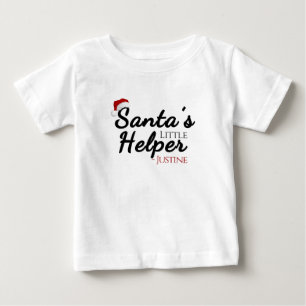 Camiseta De Bebé Pequeña ayudante personalizada de Santa Claus, Nav