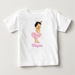 Camiseta De Bebé Pequeña Bailarina Morena Tutú Rosa