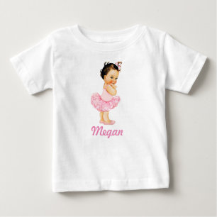 Camiseta De Bebé Pequeña Bailarina Morena Tutú Rosa