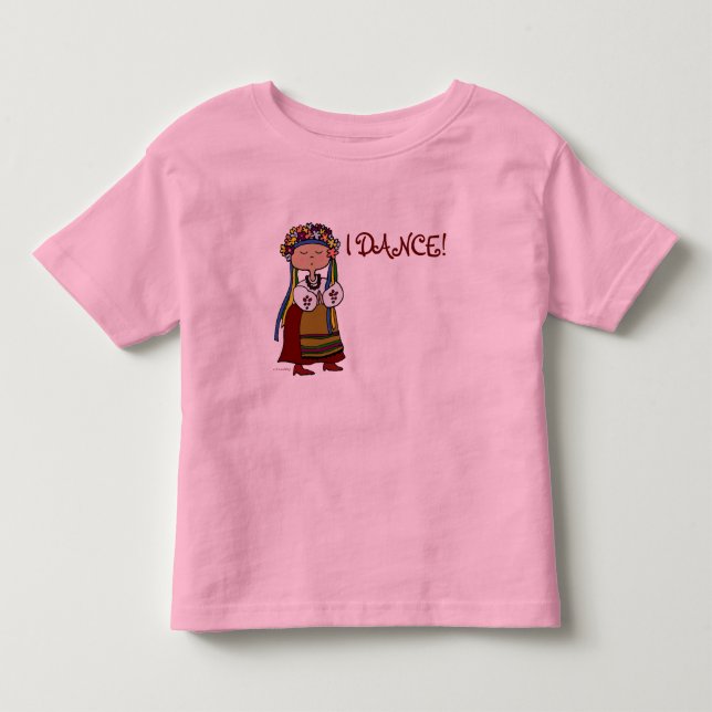 Camiseta De Bebé Pequeña bailarina ucraniana de arte folclórico (Anverso)