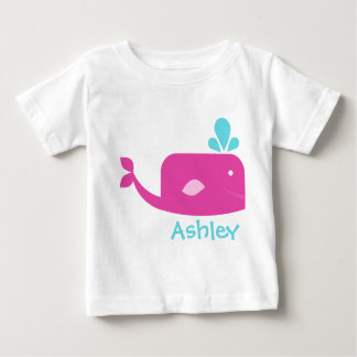 Camiseta De Bebé Pequeña ballena rosa personalizada